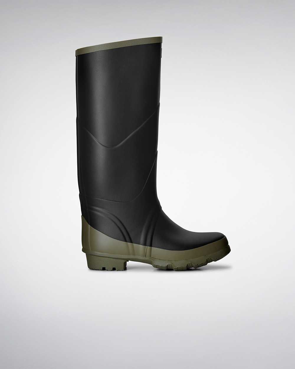 Womens Hunter Argyll Bullseye Full Knee Rain Boots Black | QEDKWJ-160